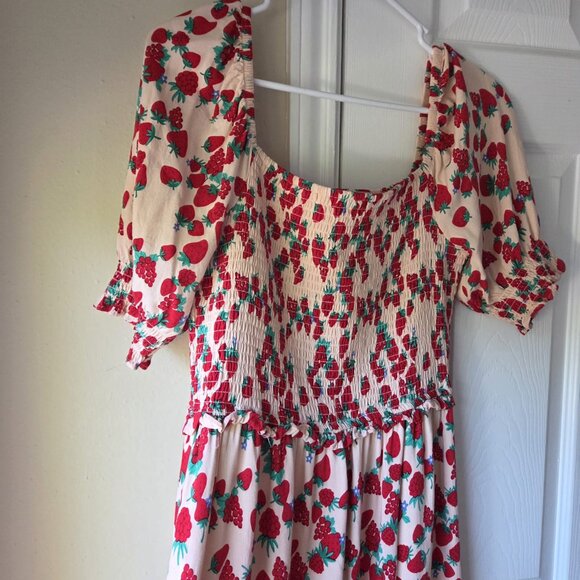 Betsey Johnson Red and White Floral Maxi Dress - Picture 11 of 13